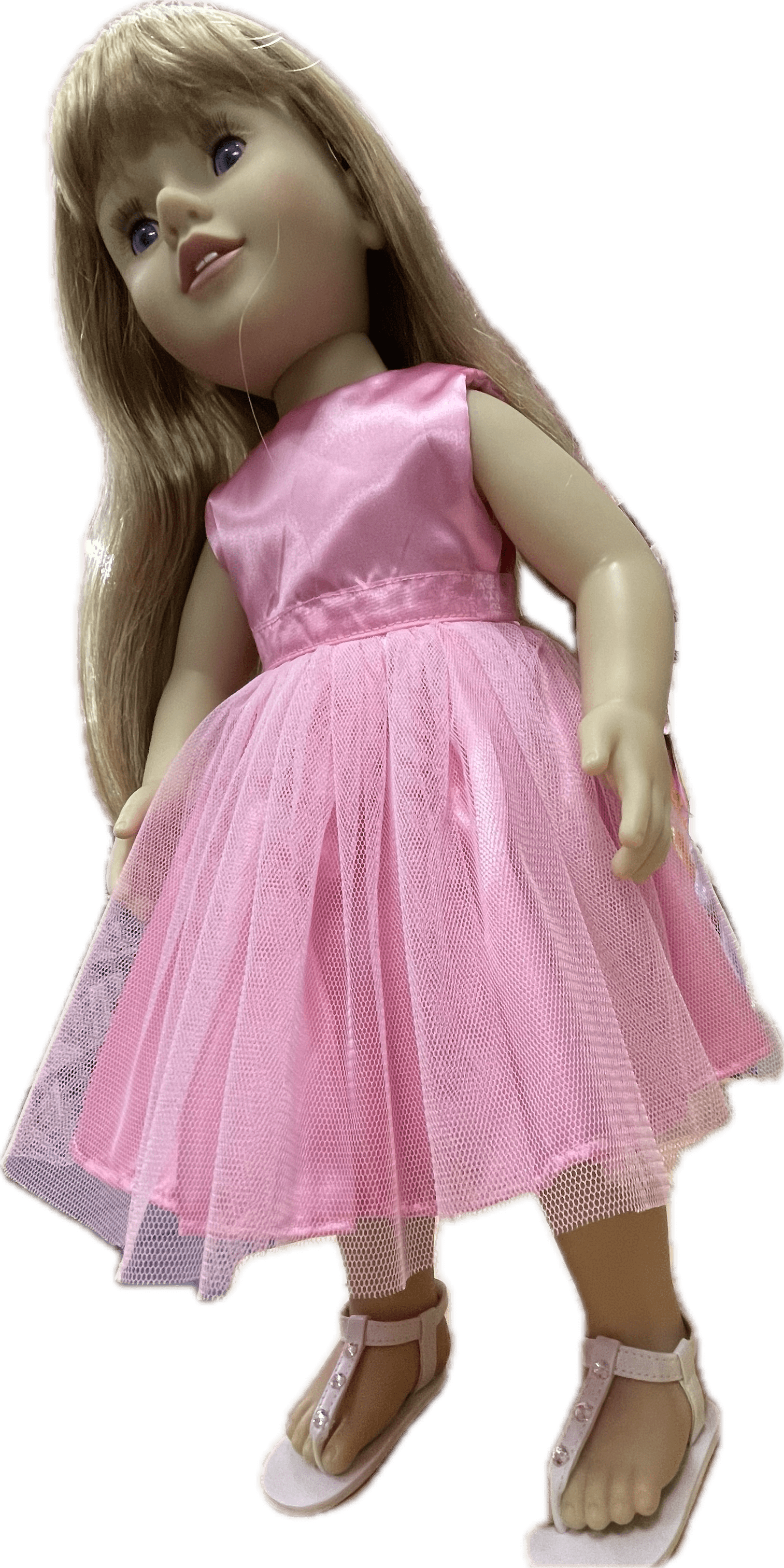 Pink Satin and Tulle Dress