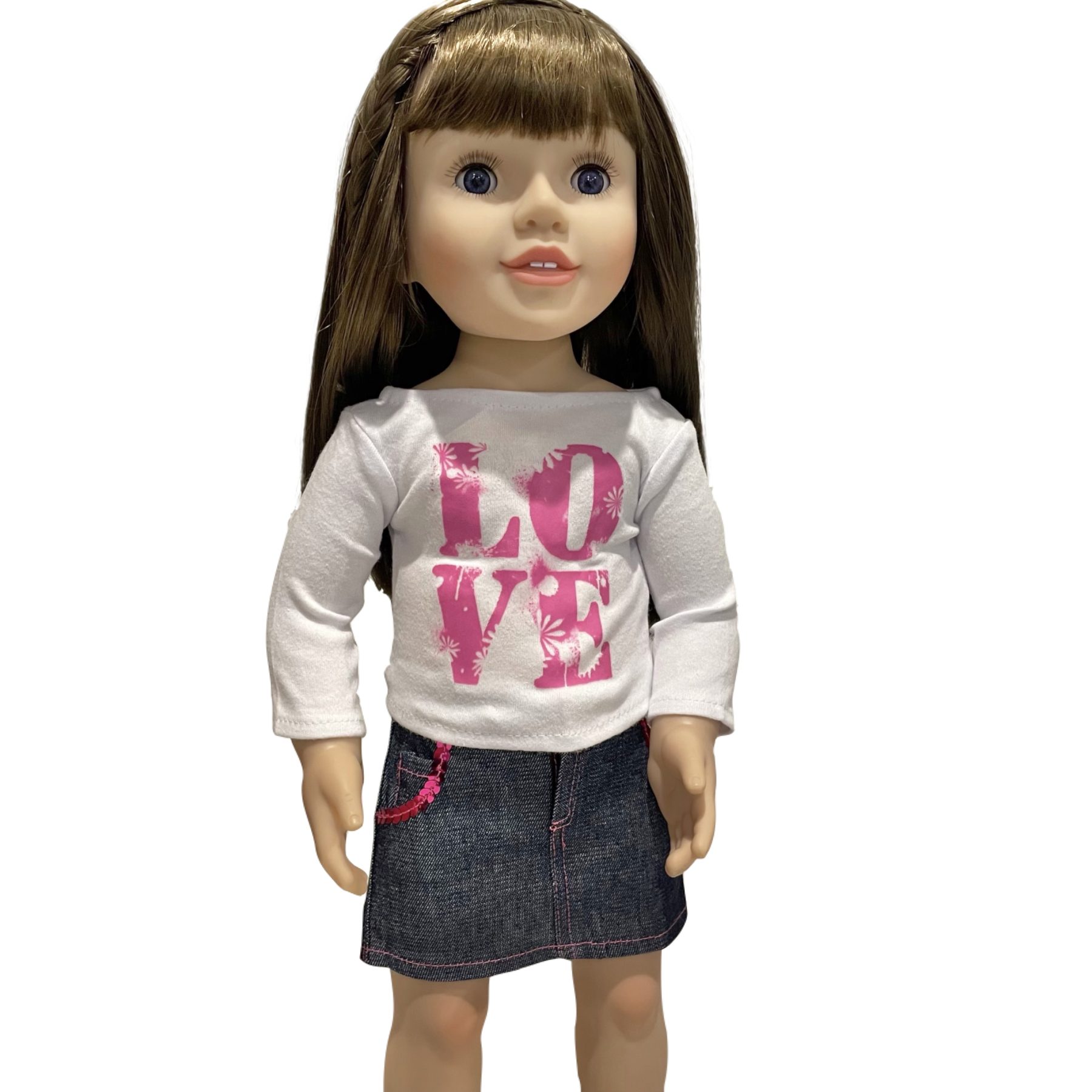 Love T-shirt and Denim Skirt Set - Australian Girl Dolls